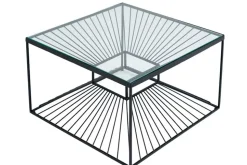 Abstrakter Couchtisch ILLUSION 60cm schwarz Metall Glas handmade modernes Design