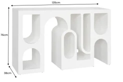 Abstrakter Konsolentisch ART AMBIENTE 120cm kupfer Edelrost-Look Beton Rundbogen-Design