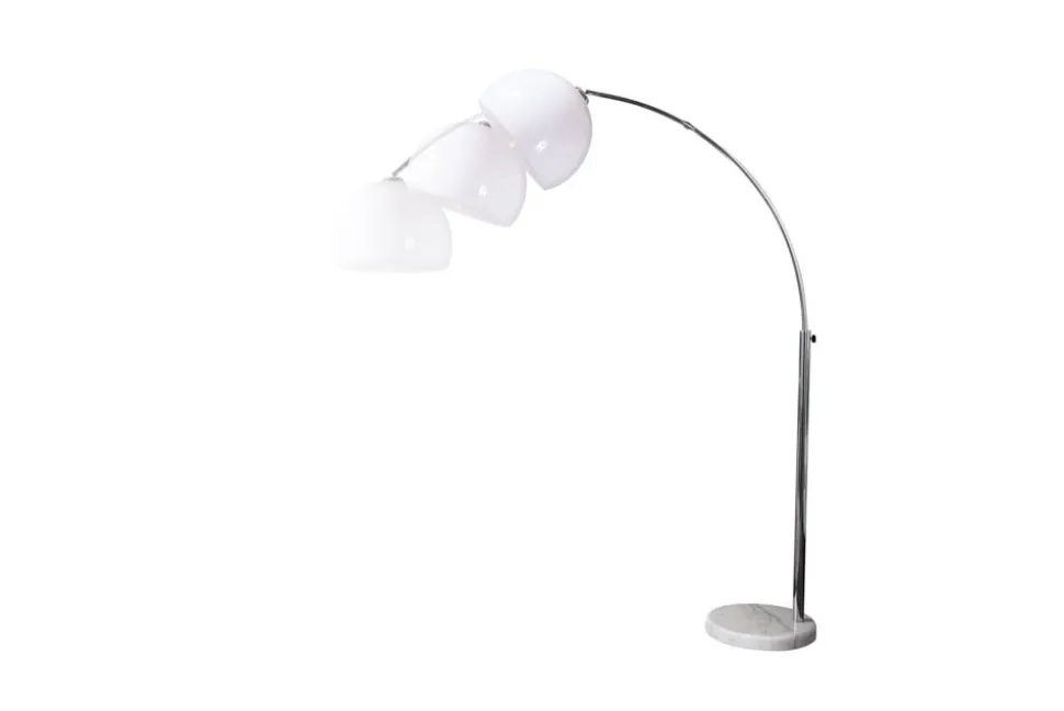 Ausziehbare Bogenlampe LOUNGE DEAL 175-205cm weiß Marmorfuß Stehlampe