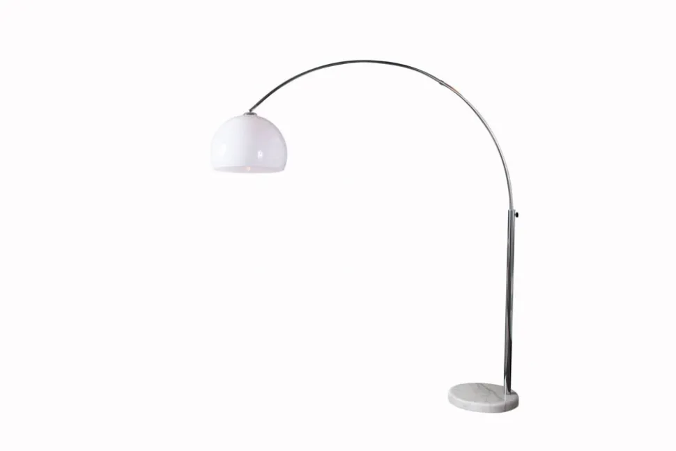 Ausziehbare Bogenlampe LOUNGE DEAL 175-205cm weiß Marmorfuß Stehlampe