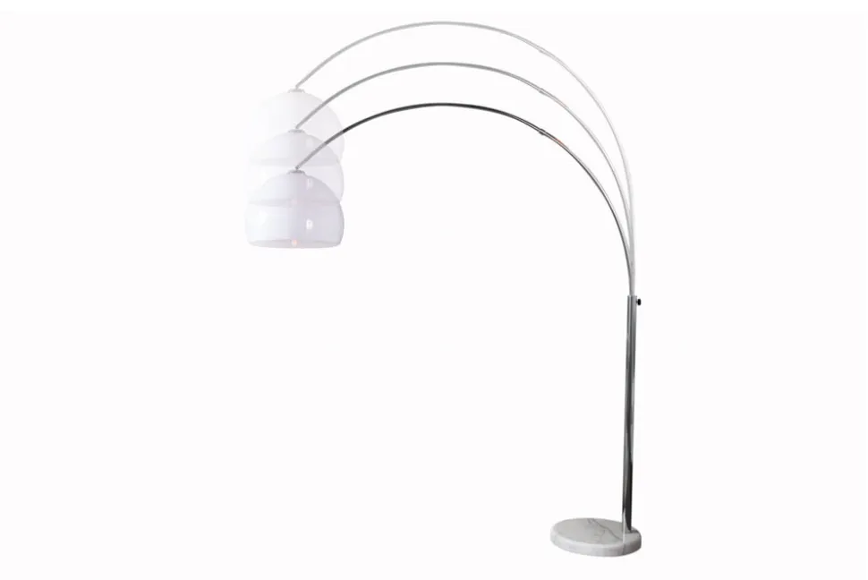 Ausziehbare Bogenlampe LOUNGE DEAL 175-205cm weiß Marmorfuß Stehlampe