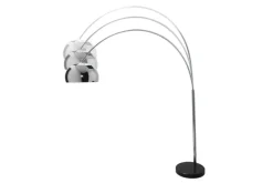 Ausziehbare Bogenlampe LOUNGE DEAL 170-210cm chrom Marmorfuß Stehlampe