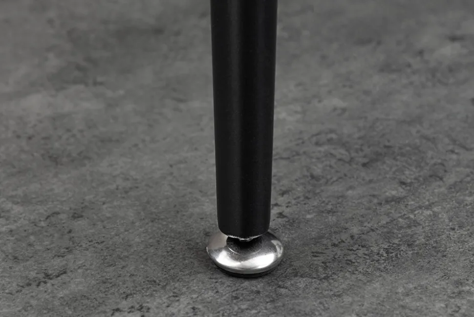 Ausziehbarer Esstisch APARTMENT 120-160cm grau Beton-Design schwarzes Metallgestell