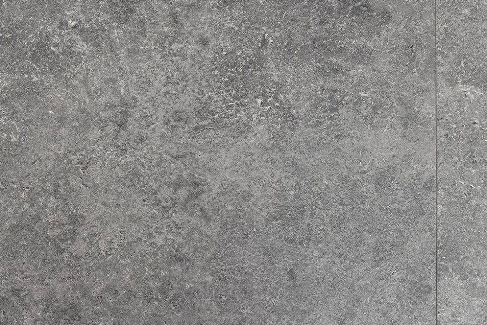 Ausziehbarer Esstisch APARTMENT 120-160cm grau Beton-Design schwarzes Metallgestell