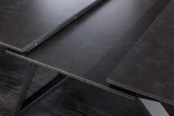 Ausziehbarer Esstisch ATLAS 160-200cm graphit grau Keramik schwarz Metall