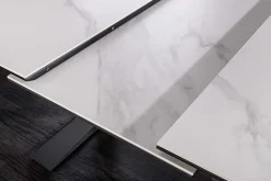 Ausziehbarer Esstisch CONCORD 180-230cm weiß Keramik schwarz Metall