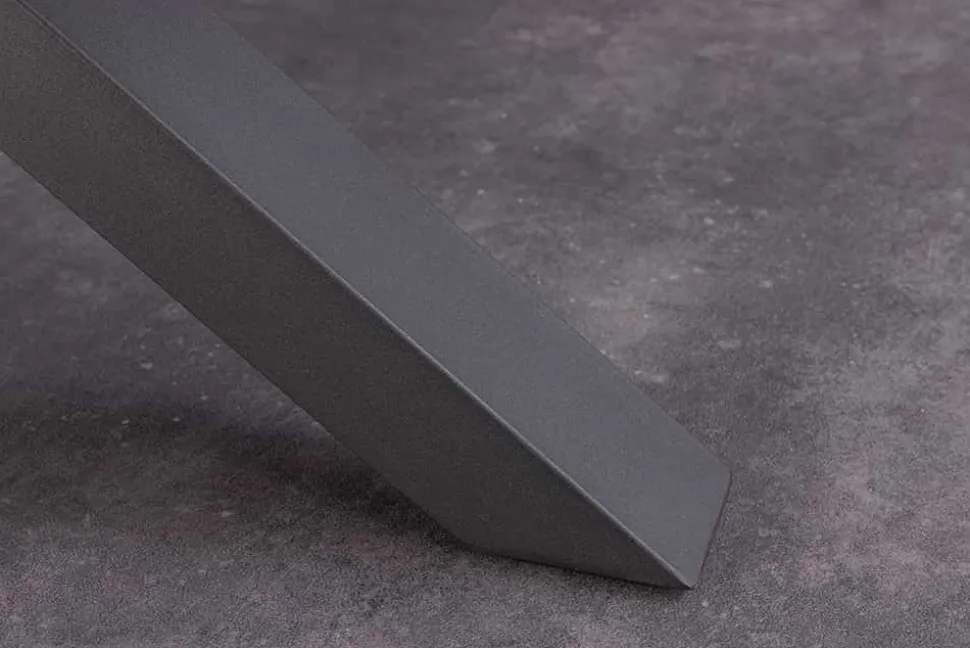 Ausziehbarer Esstisch ETERNITY 160-200cm weiß Keramik schwarz Metall