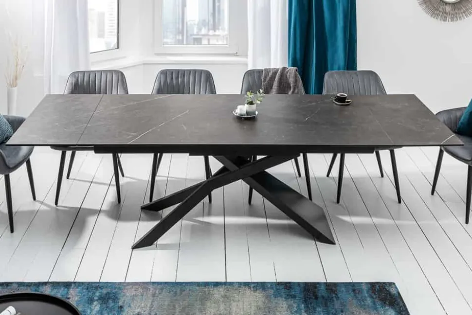 Ausziehbarer Esstisch EUPHORIA 180-220-260cm Graphit Keramik made in Italy