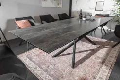 Ausziehbarer Esstisch EUPHORIA 180-220-260cm anthrazit Lava Keramik made in Italy
