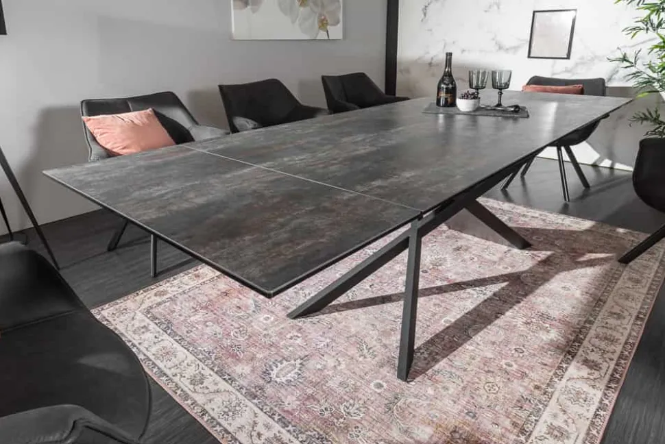Ausziehbarer Esstisch EUPHORIA 180-220-260cm anthrazit Lava Keramik made in Italy