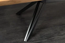 Ausziehbarer Esstisch GIANT 200-320cm natur Walnuss schwarz Metall
