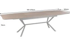 Ausziehbarer Esstisch GRANDEZZA 180-270cm natur Walnuss schwarz Metall