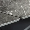 Ausziehbarer Esstisch INCEPTION 130-190cm anthrazit oval Keramik schwarz Metall
