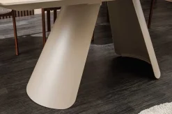 Ausziehbarer Esstisch VOGUE 160-240cm beige Keramik Travertin Metall champagner greige