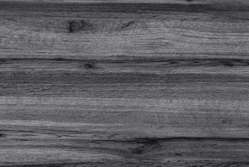 Ausziehbarer Esstisch WILD 180-220cm grau gekälkt Wildeichen-Design Baumkante schwarz