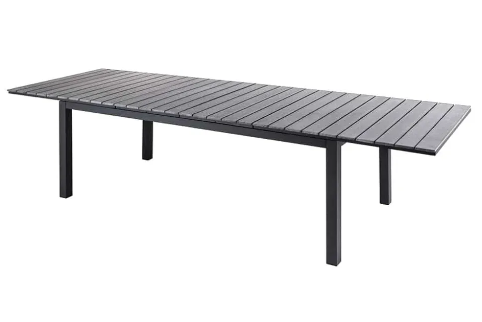 Ausziehbarer Gartentisch DESIGNO 200-250-300cm grau Aluminium In- und Outdoor Esstisch