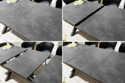 Ausziehbarer In- und Outdoor Esstisch EMPIRE 180-240cm anthrazit Keramik Gartentisch