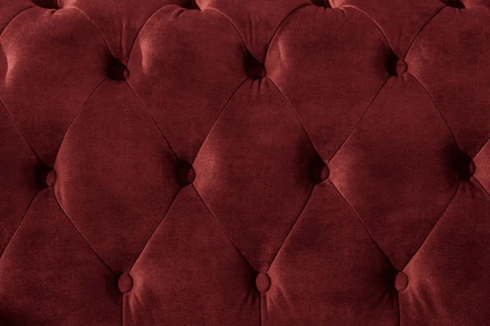 Barock Sofa CHESTERFIELD 205cm rot Samt Federkern Knopfheftung 3-Sitzer Couch