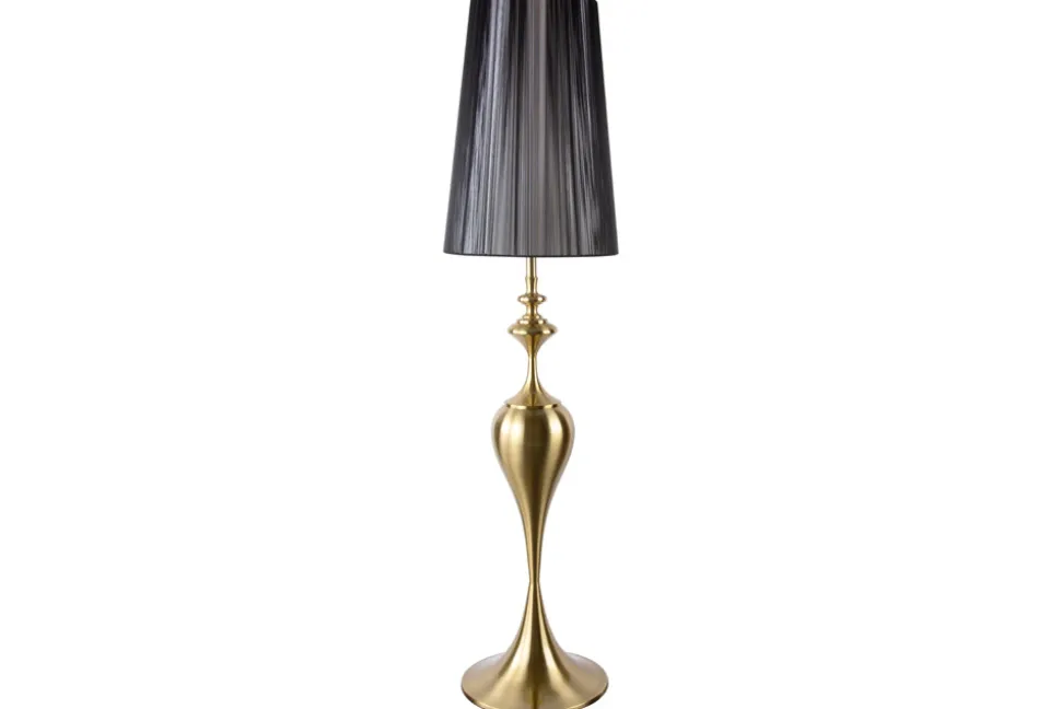 Barock Stehlampe LUCIE 160cm schwarz gold gebürstet Stehleuchte