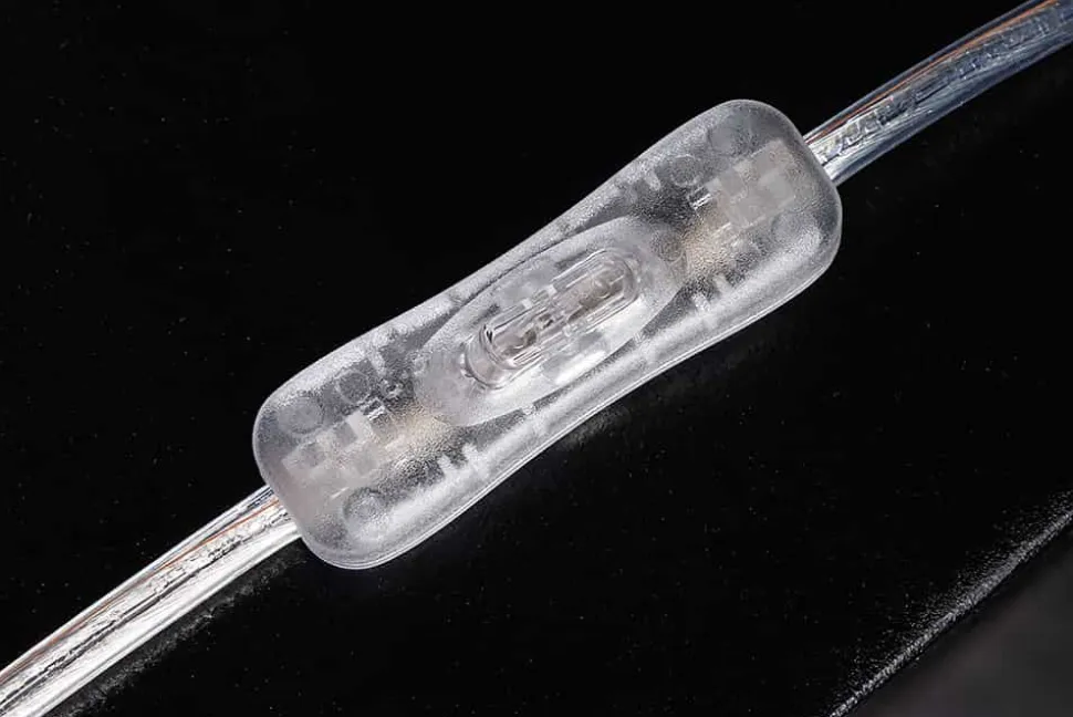 Befüllbare Tischlampe CLASSICO 75cm weiß transparent Glas mit Leinenschirm