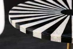 Beistelltisch HARMONY NATURE 55cm schwarz weiß Mosaik rund Kunsthandwerk