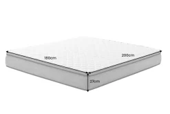 Bequeme Matratze mit Topper CLOUD FLEX 180x200cm greige Tonnentaschenfederkern 9-Zonen