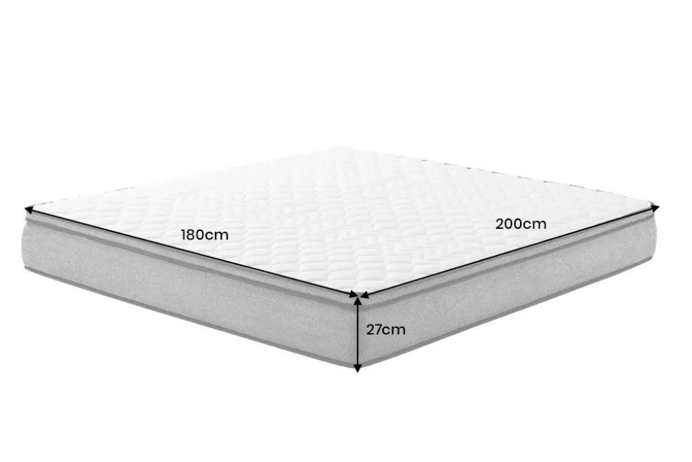 Bequeme Matratze mit Topper CLOUD FLEX 180x200cm greige Tonnentaschenfederkern 9-Zonen