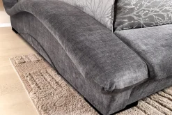 Bett SWING 180x200cm grau Vogue Seiden Samtstoff
