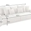 Big Sofa ELEGANCIA 285cm champagner beige Vogue Velours Samt inkl. Kissen Federkern