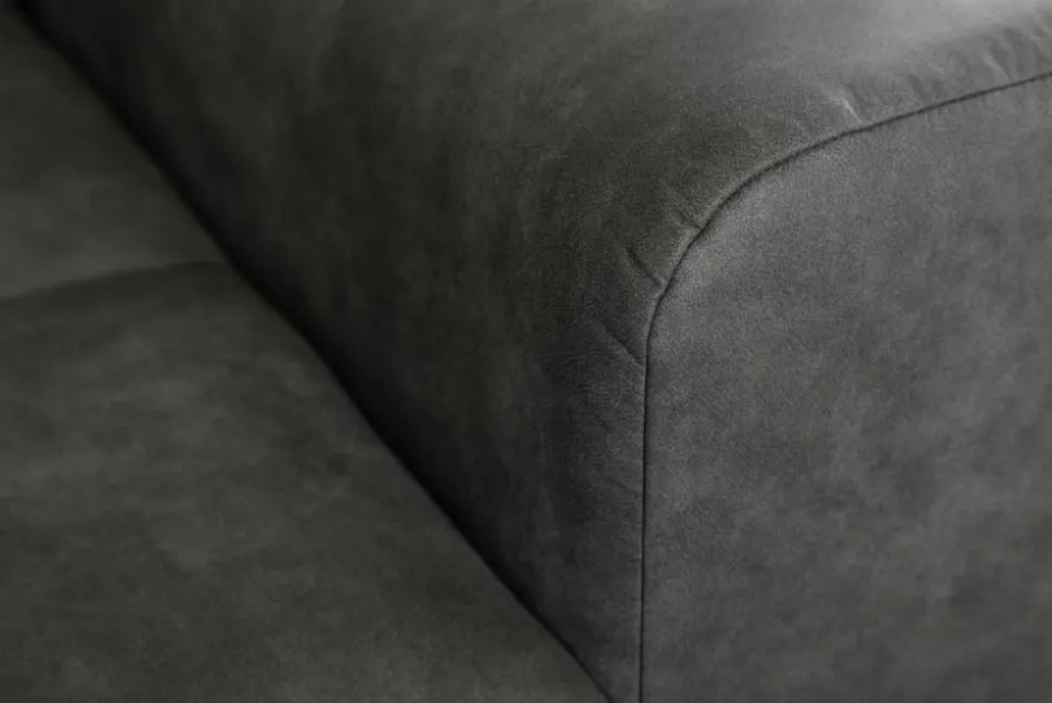 Big Sofa ELEGANCIA 285cm grau Microfaser XXL Couch inkl. Kissen Federkern