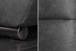 Big Sofa ELEGANCIA 285cm grau Microfaser XXL Couch inkl. Kissen Federkern