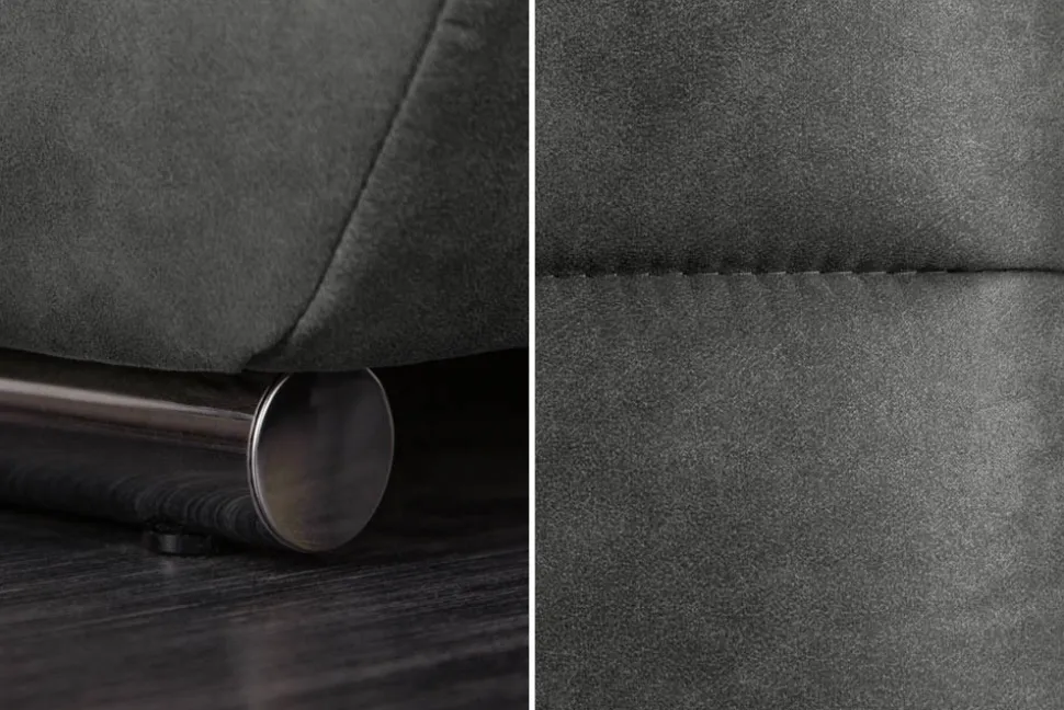 Big Sofa ELEGANCIA 285cm grau Microfaser XXL Couch inkl. Kissen Federkern