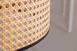 Boho Stehlampe VIENNA 142cm natur schwarz Wiener Geflecht Metall Dreifuß Stehleuchte