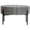 Bone Inlay Couchtisch HARMONY NATURE 65cm schwarz weiß Intarsien Kunsthandwerk