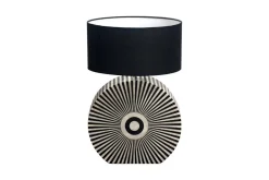 Bone Inlay Tischlampe HARMONY NATURE 65cm schwarz weiß Intarsien Kunsthandwerk