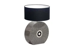 Bone Inlay Tischlampe HARMONY NATURE 65cm schwarz weiß Intarsien Kunsthandwerk
