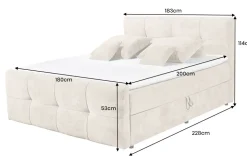Boxspringbett TOULOUSE 180x200cm beige Microfaser inkl. Matratze Topper Stauraum