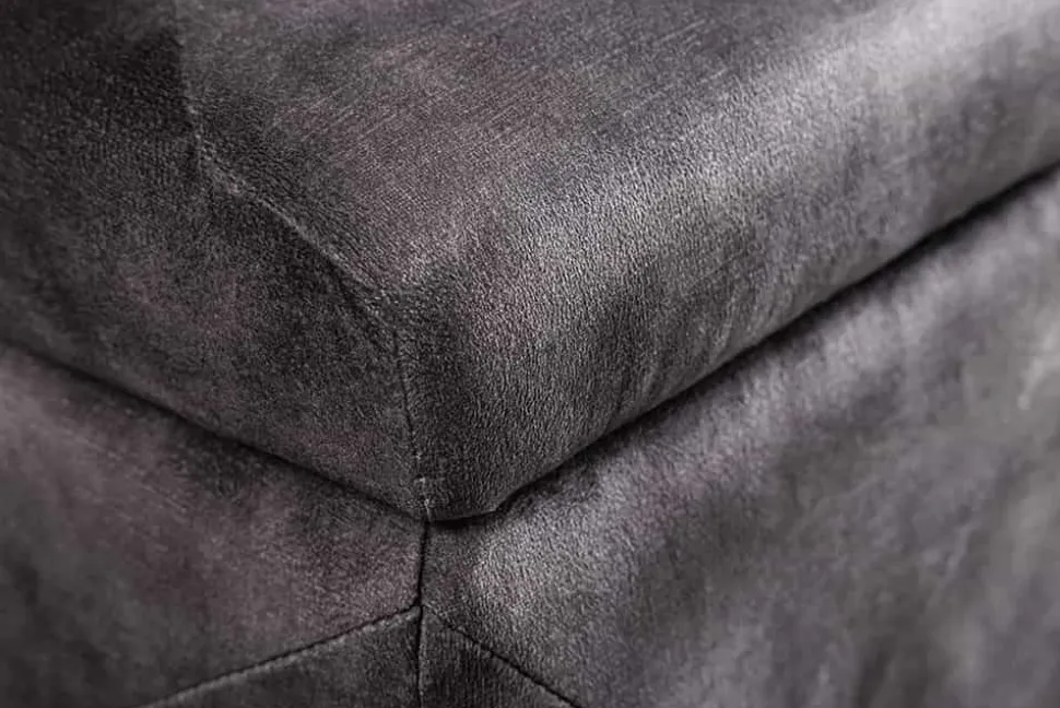 Chesterfield Bettbank EXTRAVAGANCIA 140cm grau Samt mit Stauraum