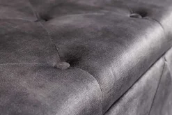 Chesterfield Bettbank EXTRAVAGANCIA 140cm grau Samt mit Stauraum