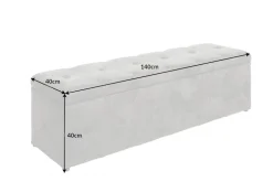 Chesterfield Bettbank EXTRAVAGANCIA 140cm grau Samt mit Stauraum