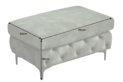 Chesterfield Sitzhocker MODERN BAROCK 95cm grün Samt Fußhocker