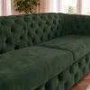 Chesterfield Sofa MODERN BAROCK 235cm grün Samt 3-Sitzer Couch Federkern