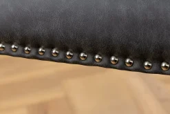 Chesterfield Stuhl CASTLE schwarz Kunstleder Gummiholz Ziernieten