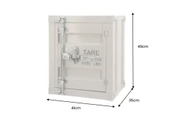 Container-Schrank GLOBETROTTER 50cm greige Metall Nachttisch Beistellschrank
