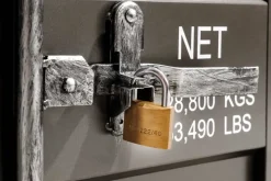 Container-Schrank GLOBETROTTER 80cm anthrazit Metall Couchtisch mit Flügeltüren Kommode