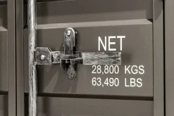 Container-Schrank GLOBETROTTER 80cm anthrazit Metall Couchtisch mit Flügeltüren Kommode