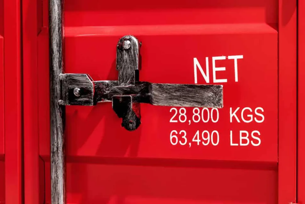 Container-Schrank GLOBETROTTER 80cm rot Metall Couchtisch mit Flügeltüren Kommode