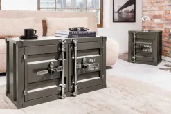 Container-Schrank GLOBETROTTER 50cm anthrazit Metall Nachttisch Beistellschrank