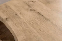 Couchtisch ORGANIC LIVING 90cm natur cream finish Mangoholz mit Hairpin Legs