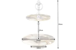 Deko Etagere NOBLE 35cm silber Edelstein handmade Achat Quarz Aluminium